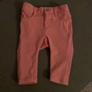 Elastic baby jeggings, pink, 3-6 month